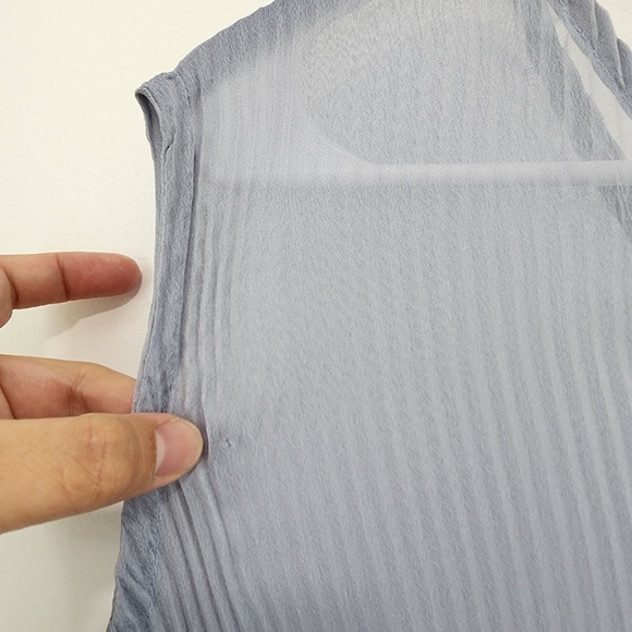 Bodil Women's 100% Poly Chiffon Pleated Midi Dress Blue- L - Picture 6 of 7